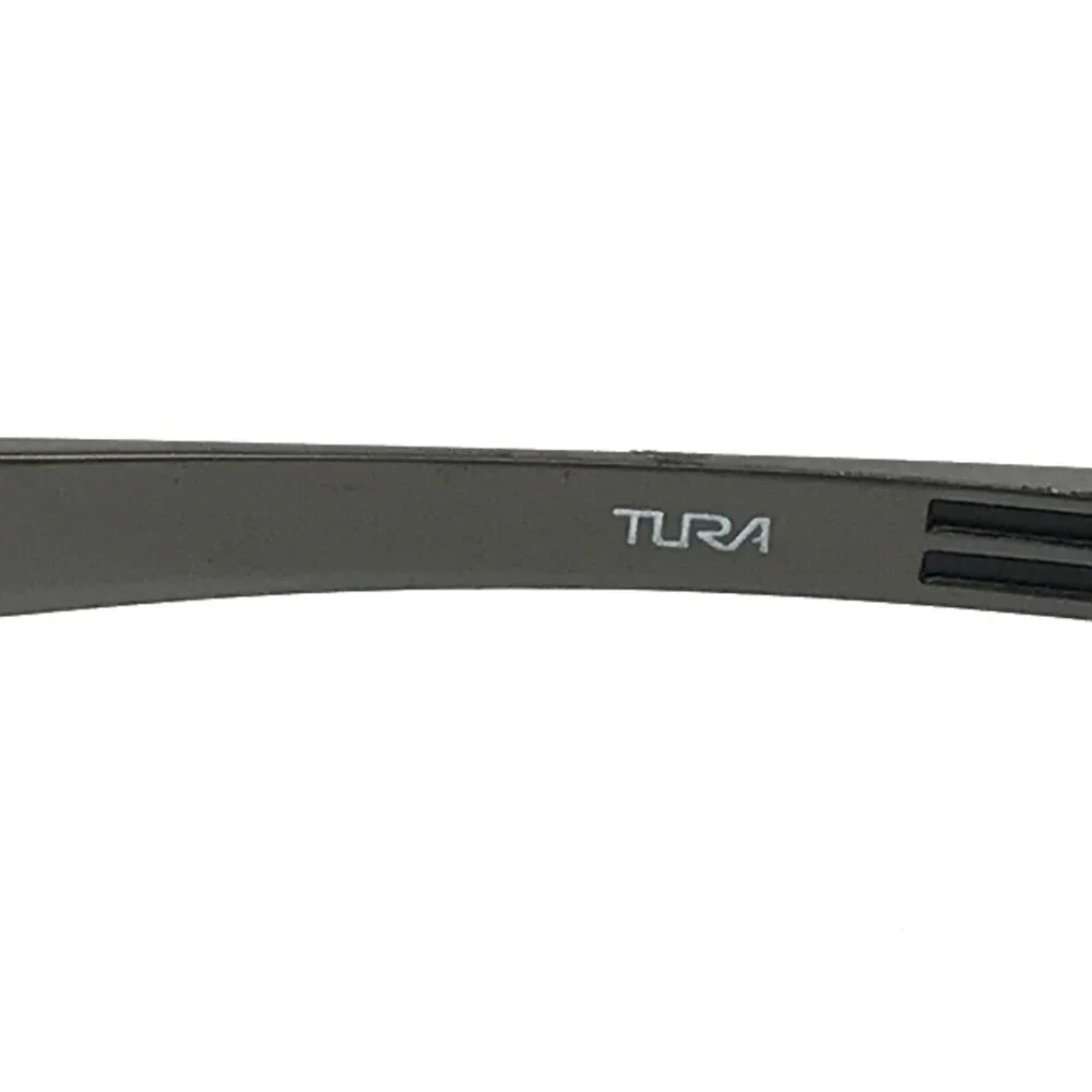Tura Eyeglasses Frames T124 GUN Gunmetal Rectangle Wire Rim Titanium 53-18-145